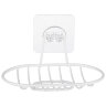 Мыльница подвесная овальная WHITE (крепление: самоклеящаяся основа) 